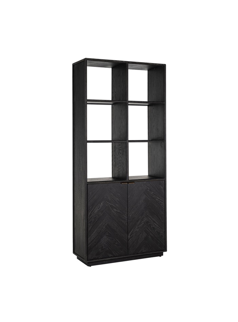Lot isolatie Ondoorzichtig Richmond Boekenkast Blackbone Brass 2-deuren zwart - Pure Wood