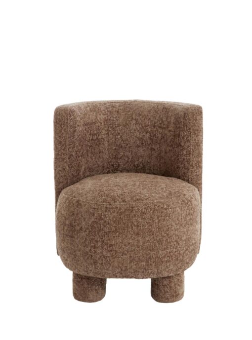 Fauteuil Lichtbruin Met Stof Hout