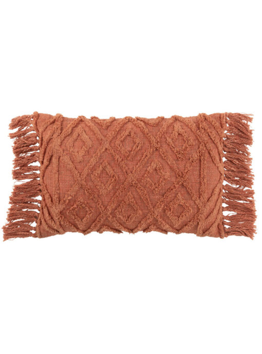 Roestbruin Terracotta Sierkussen Met Franjes